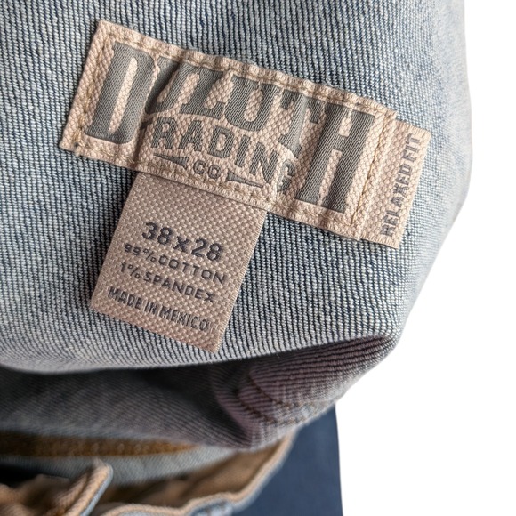 Duluth Trading Co Flex Ballroom Jeans Men's 38x28 Blue Relaxed Fit Cotton Blend - Picture 3 of 11